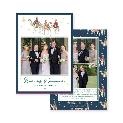 We Three Kings with Border Vertical Christmas Card