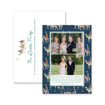 We Three Kings with Border Vertical Christmas Card