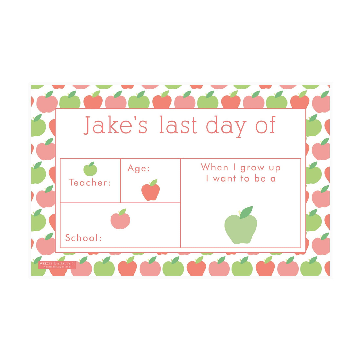 Apple First & Last Day Laminated Sign