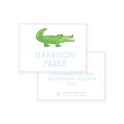 Weezie B. Designs | Watercolor Alligator Bag Tag