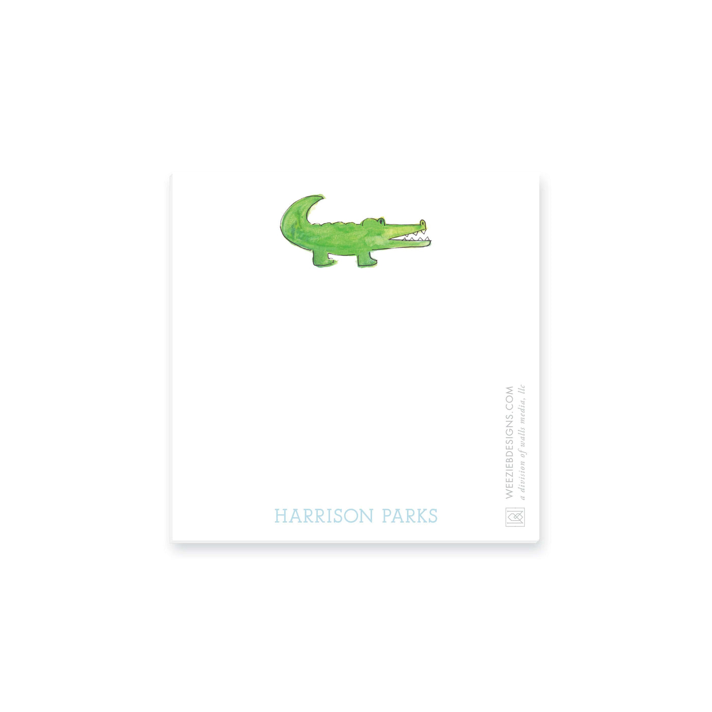 Weezie B. Designs | Watercolor Alligator Personalized Notepad