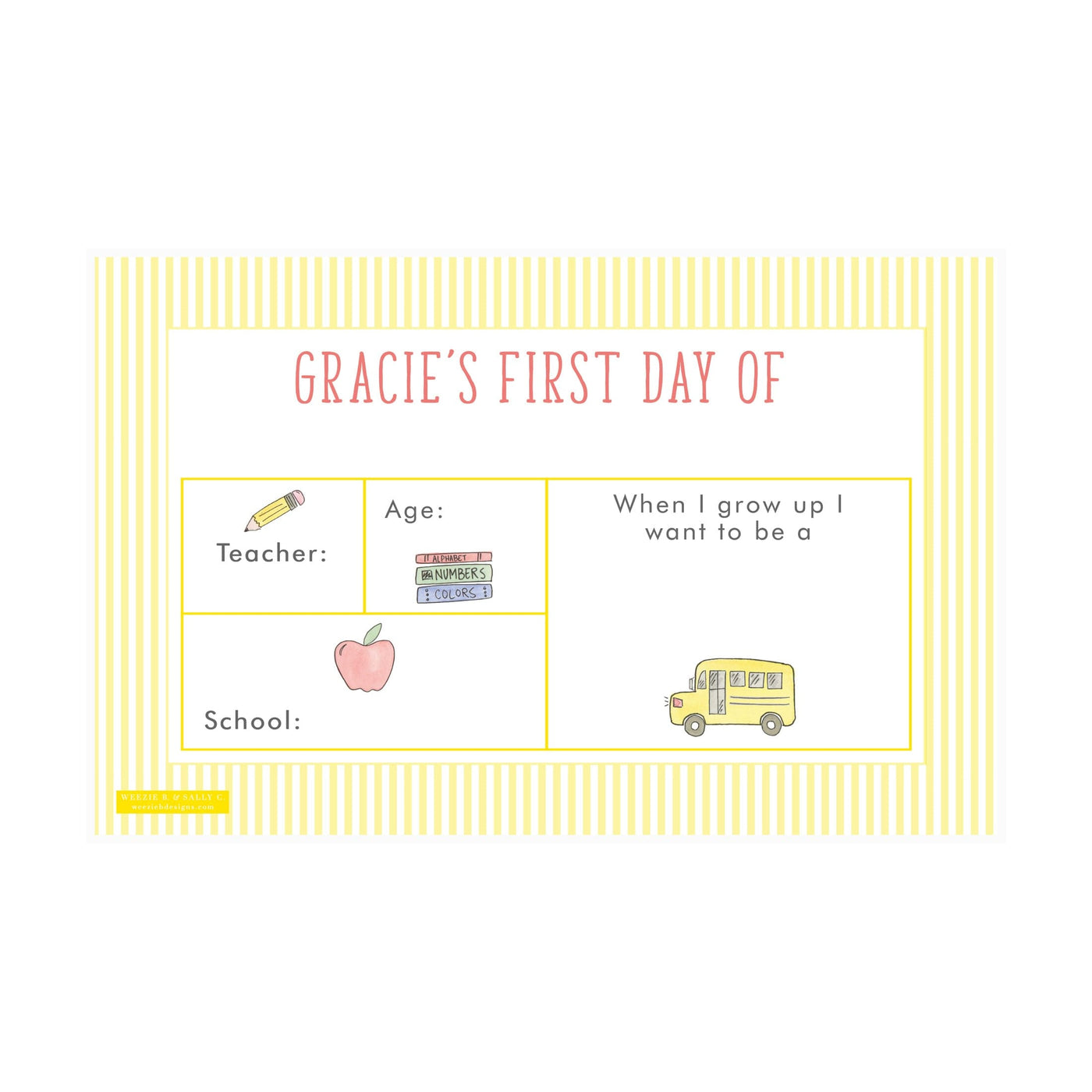 School Bus First & Last Day Laminated Sign