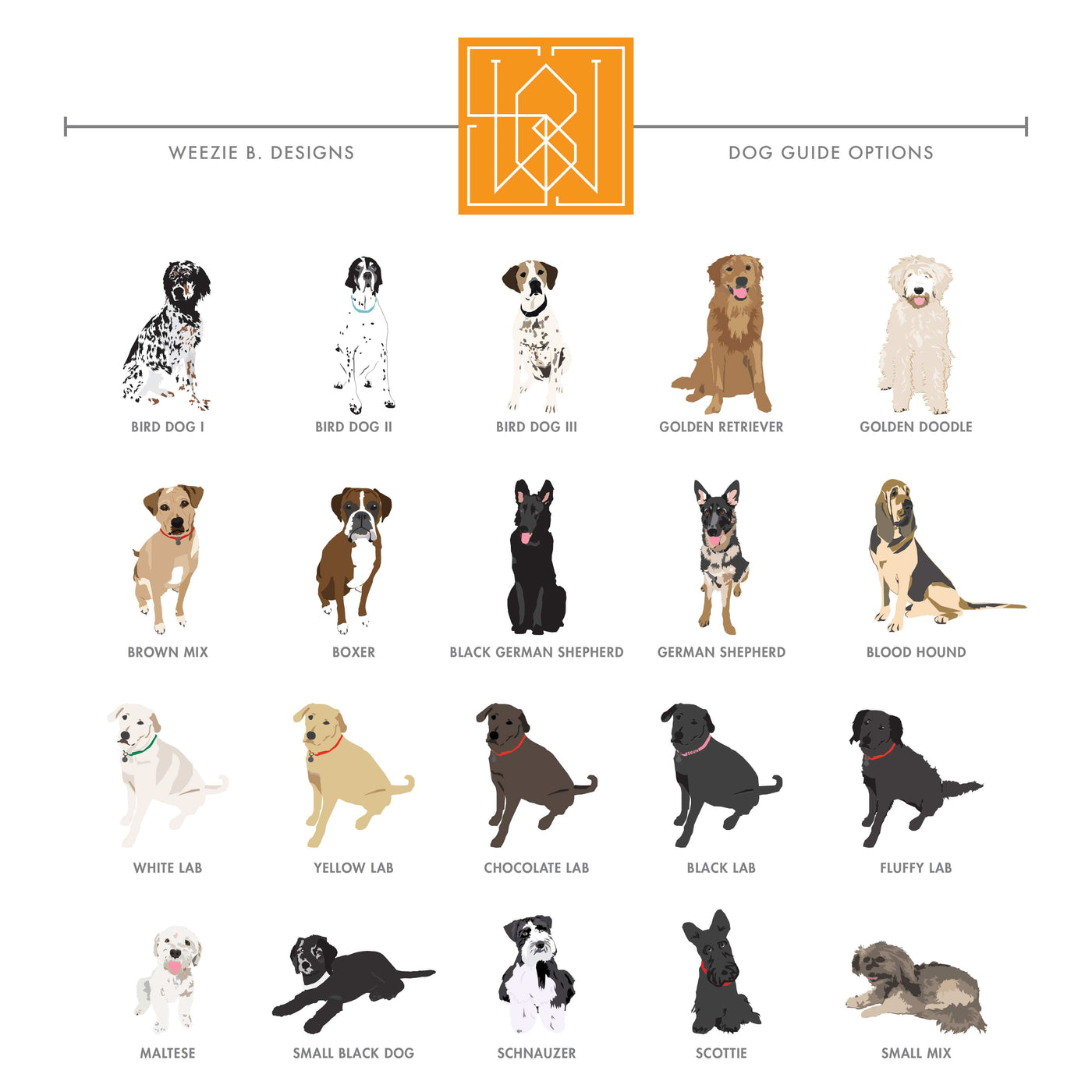 Dog Illustrated Flat Note Card