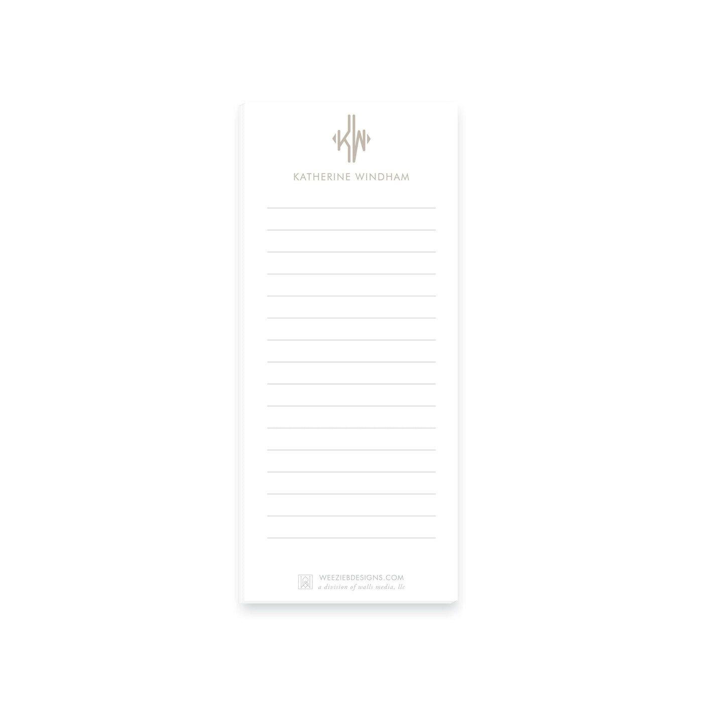 Weezie B. Designs | Dot Line Border With Name Notepads