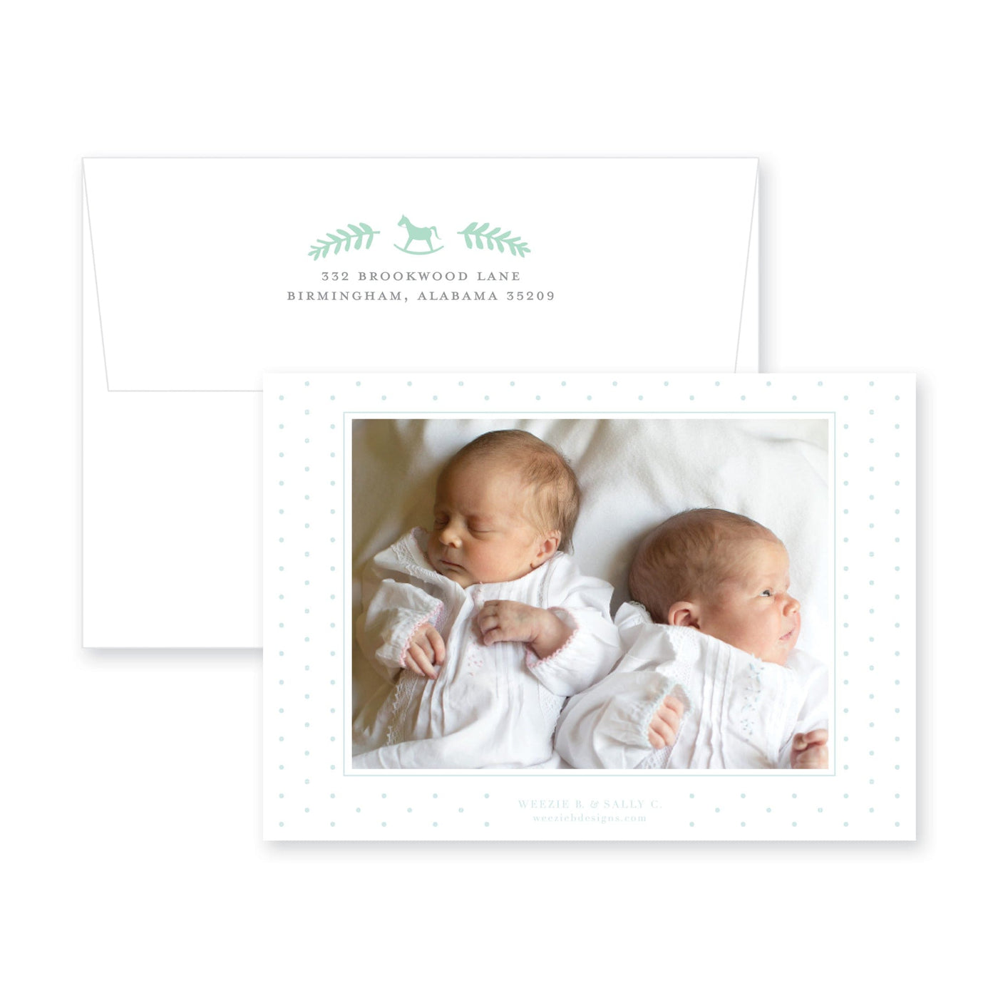 Double Border With Dots, II Birth Announcement