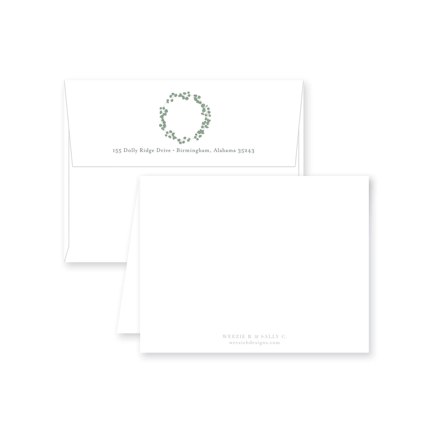 Weezie B. Designs | Eucayptus Wreath Folded Note Cared