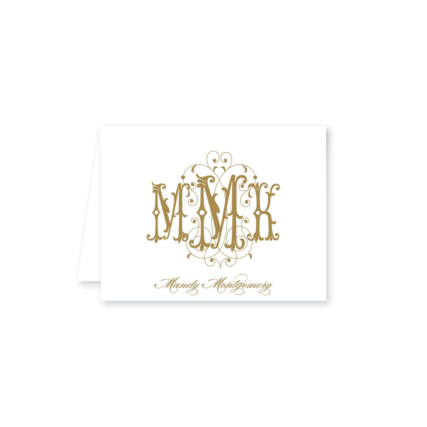 Fanciful Three-Letter Folded Note Card