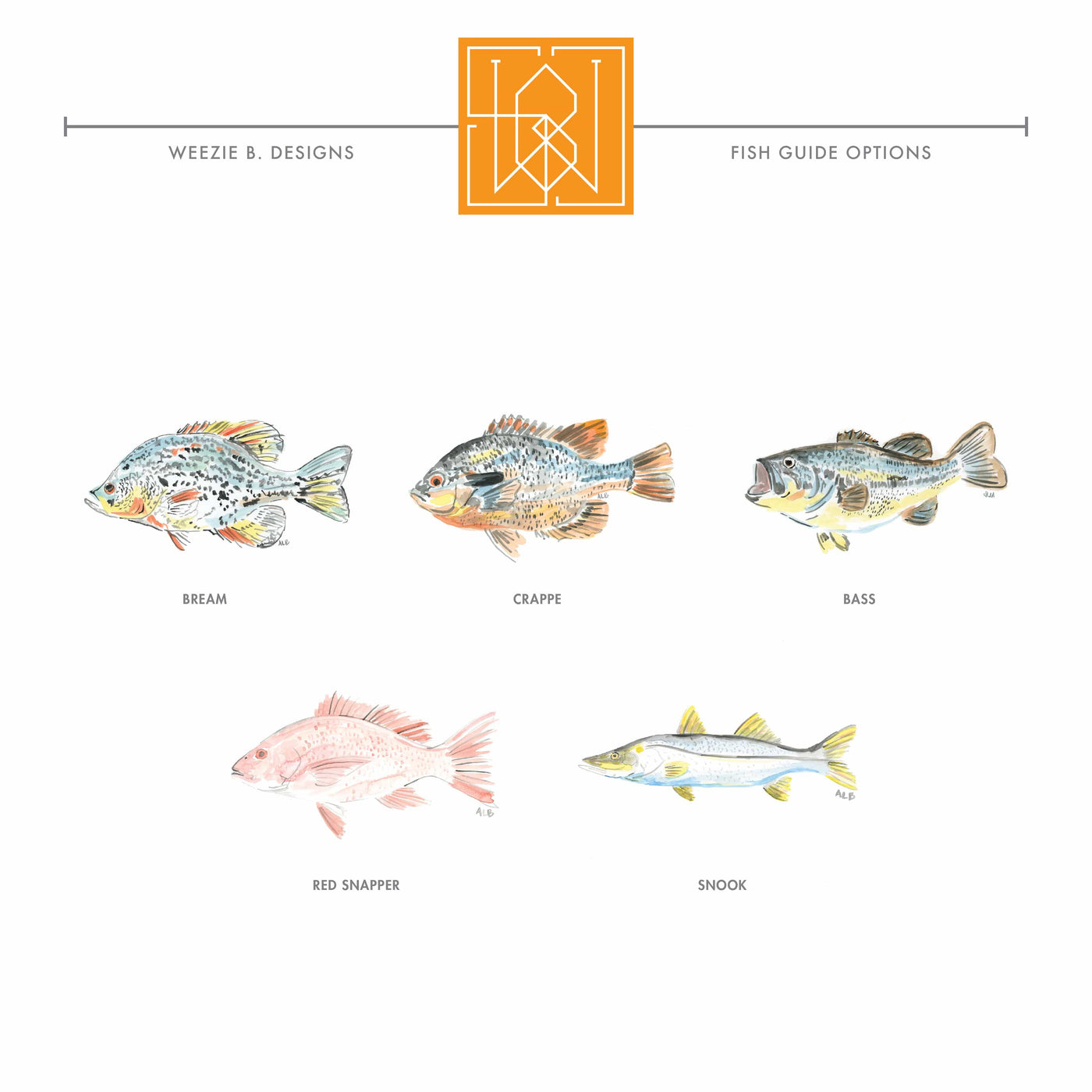 Watercolor Fish II Permanent Stickers