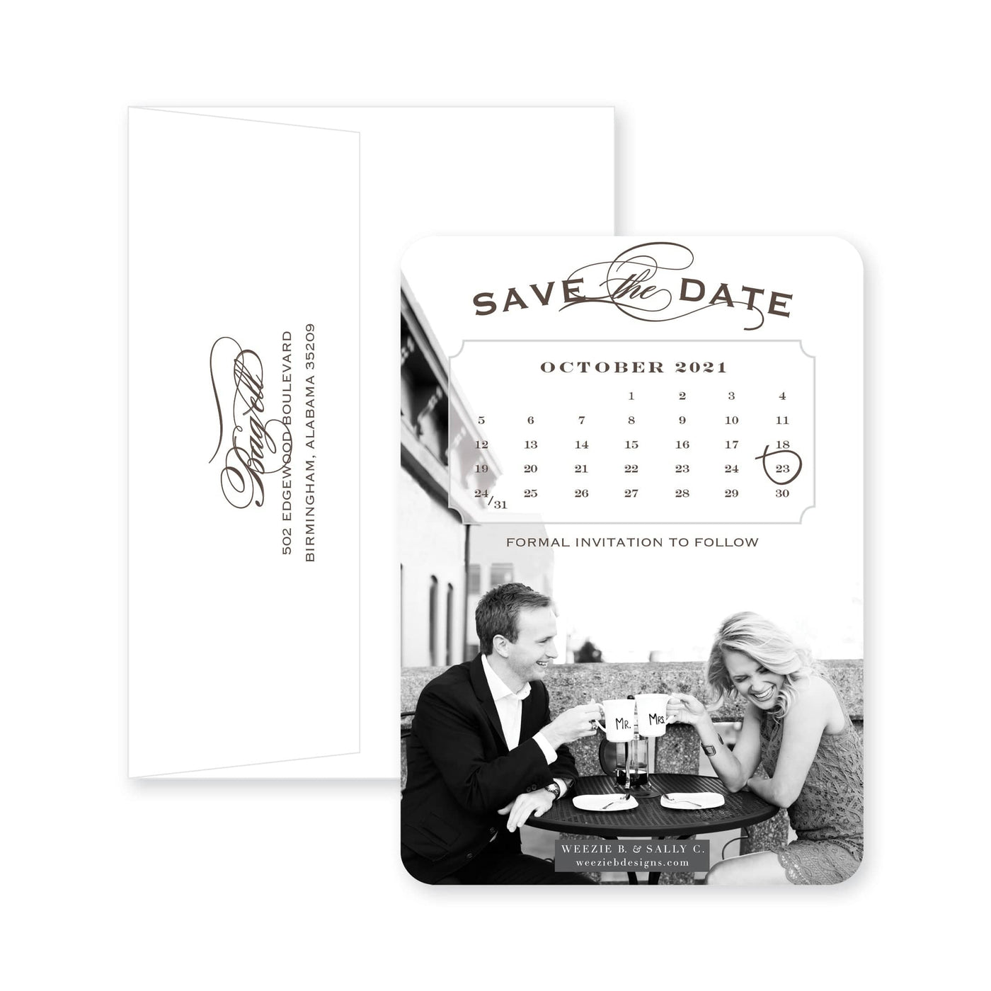 Weezie B. Designs | Full Photo with Calendar Save the Date