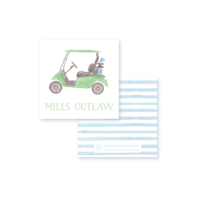 Weezie B. Designs | Watercolor Golf Cart Calling Card