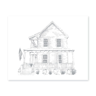 House Sketch Art Print