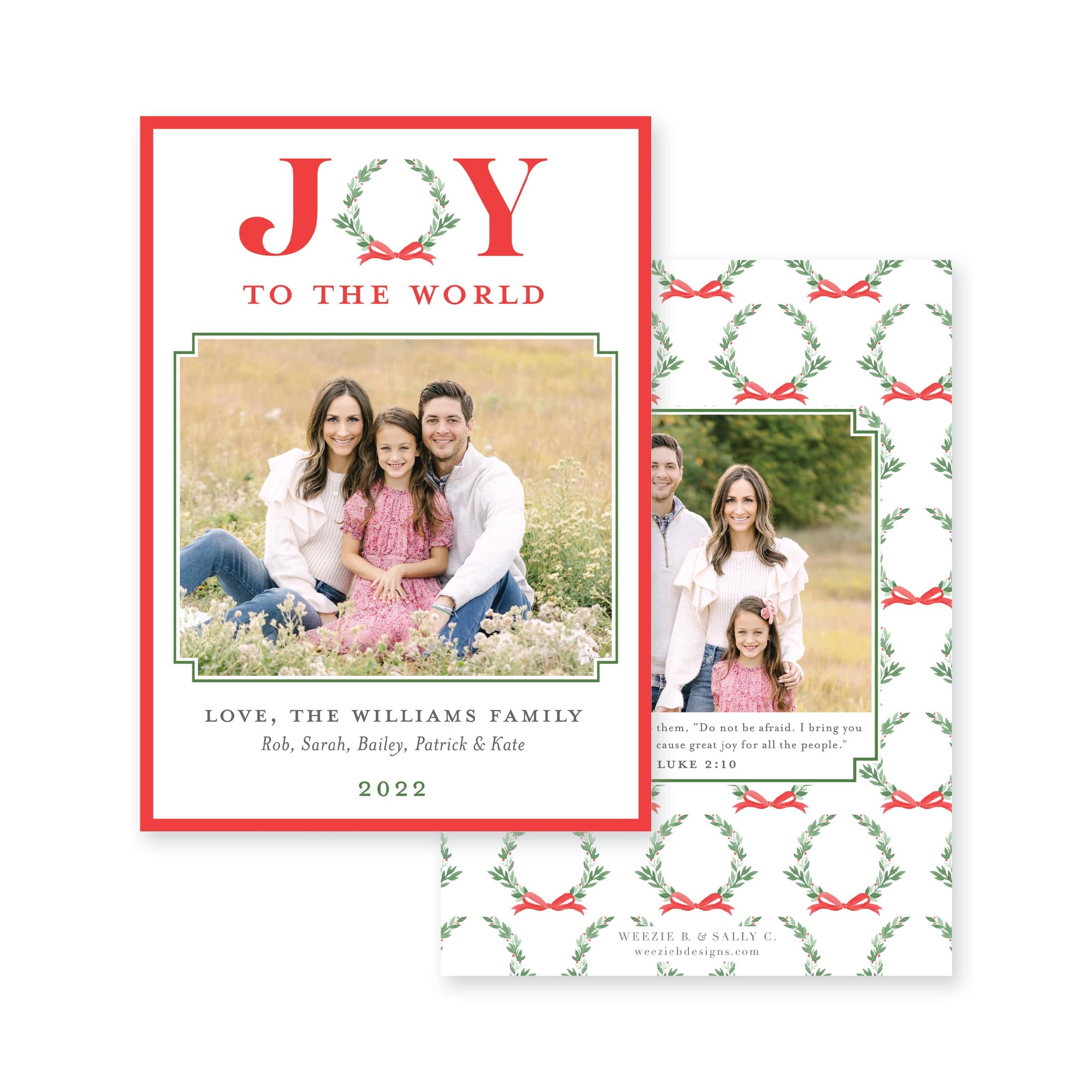 Joy Wreath Vertical Christmas – Weezie B. Designs