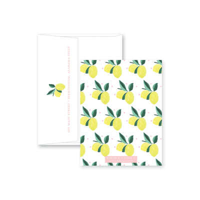 Lemon Polka Dot Flat Note Card