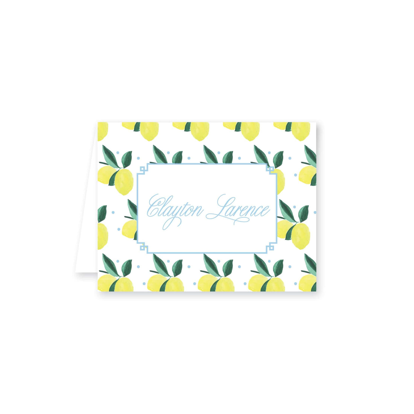 Lemon Polka Dot Folded Note Card