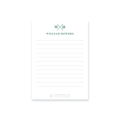 Weezie B. Designs | Block X With Name and Monogram Notepads