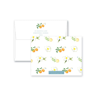 Orange Citrus Flat Note Card