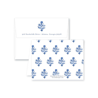 Delft Flowers Folded Note Card