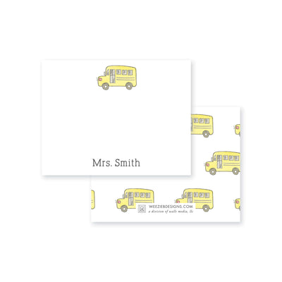 School Bus Flat Note Card