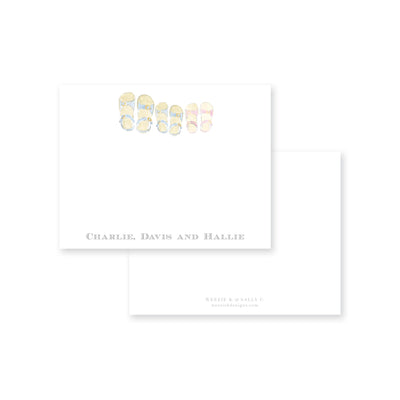 Summer Sandals Siblings Flat Note Card