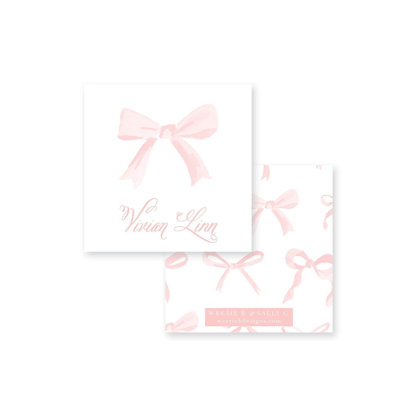Bows In Watercolor Calling Card