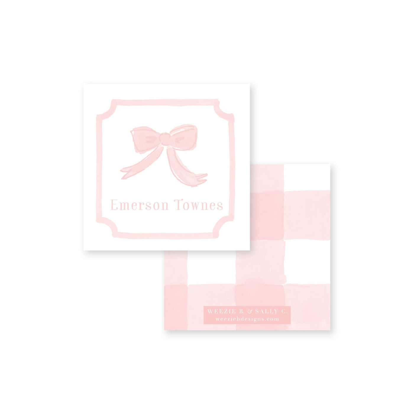 Sweet Watercolor Bow Calling Card