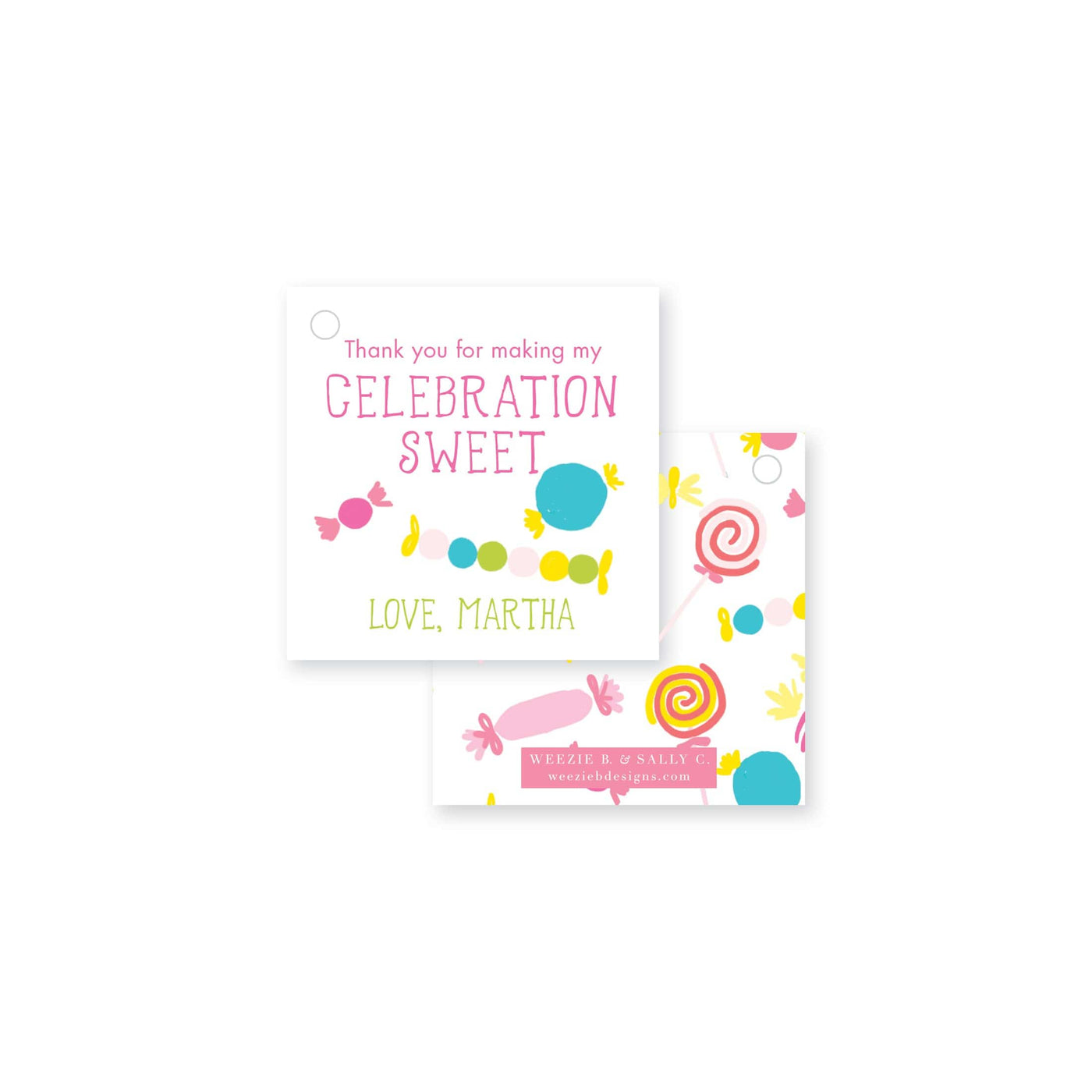 Candy Confetti Square Gift Tag