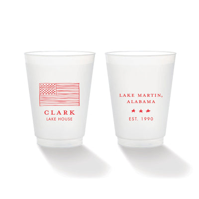 American Flag Sketch Frosted Cup