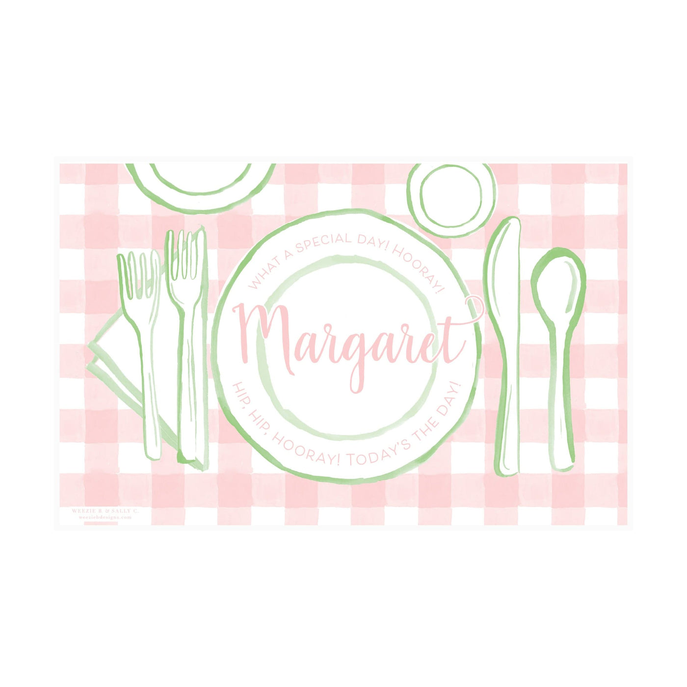 Simple Gingham First & Last Day Laminated Sign | Placemat