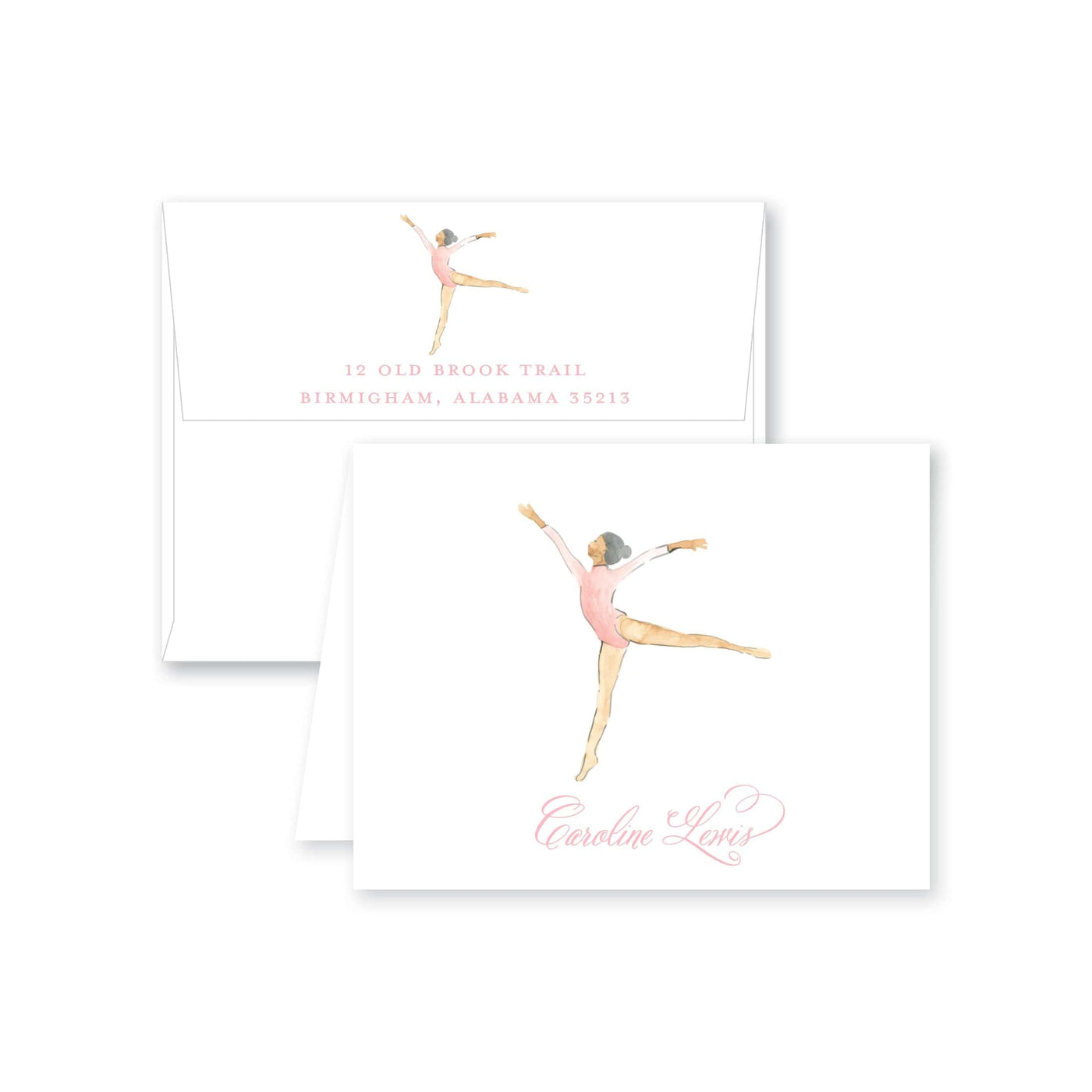 Gymnastics Dance Folded Note Card
