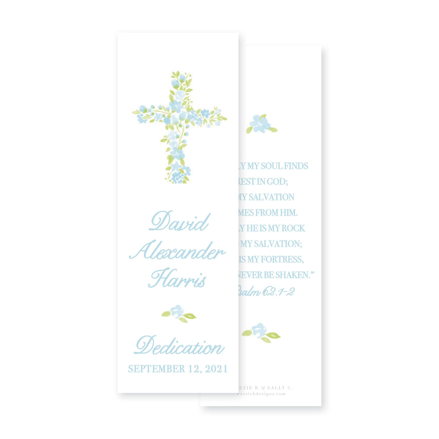Watercolor Floral Cross Bookmark
