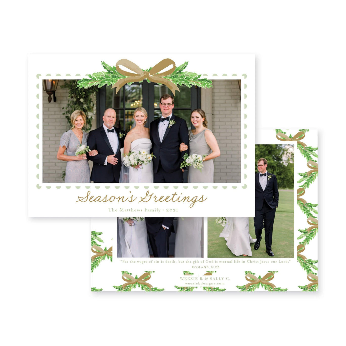 Evergreen Branch Horizontal Christmas Card