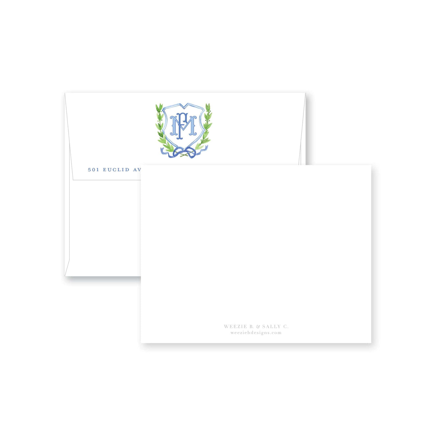 Crest 5 in Watercolor Flat Note Card