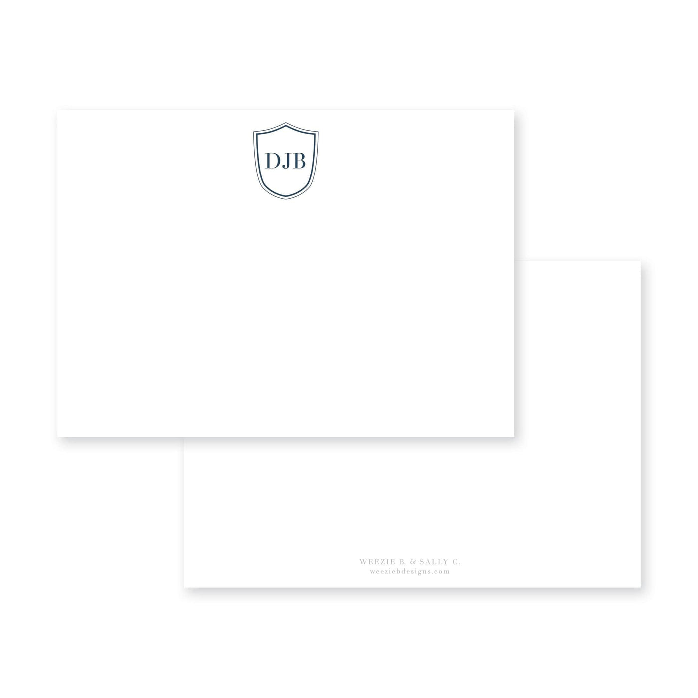 Dapper Crest Horizontal Flat Note Card