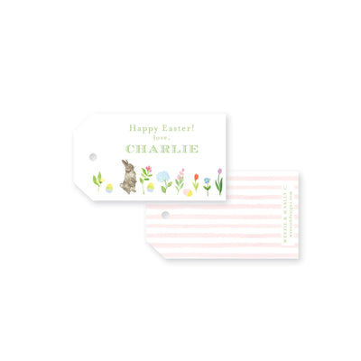 Easter Flowers Bunny Gift Tag