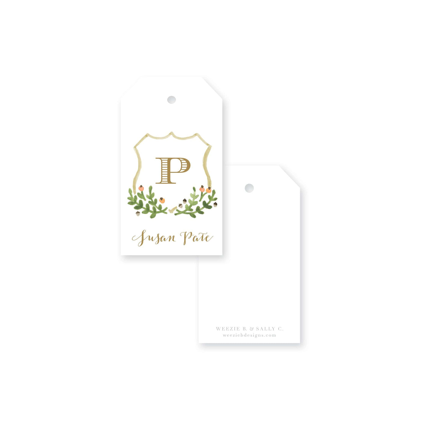 Fall Greenery Crest Gift Tag