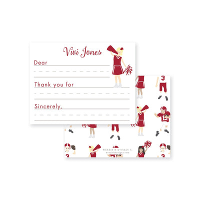 Football Cheer Fill-In Flat Note Card