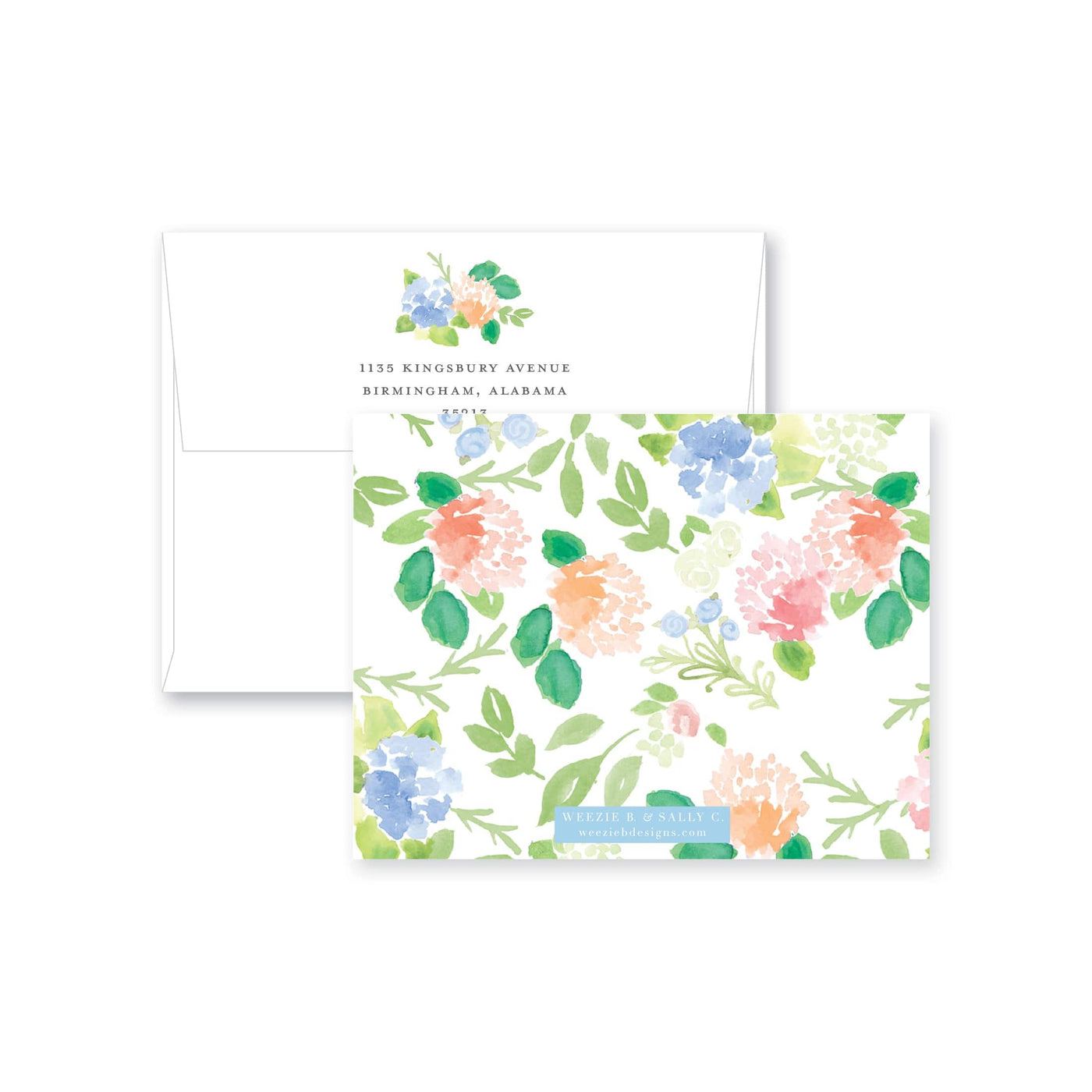 Floral With An Edge Flat Note Card