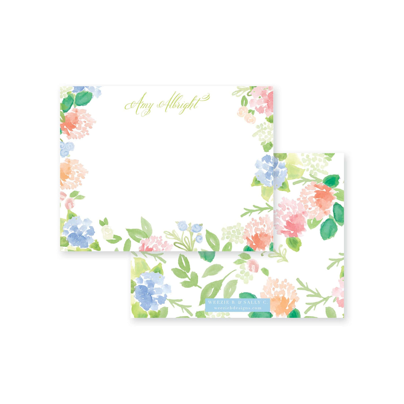 Floral With An Edge Flat Note Card