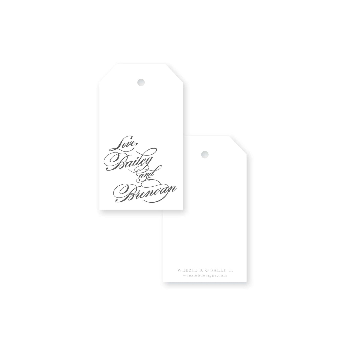 Formal Script Angle Gift Tag
