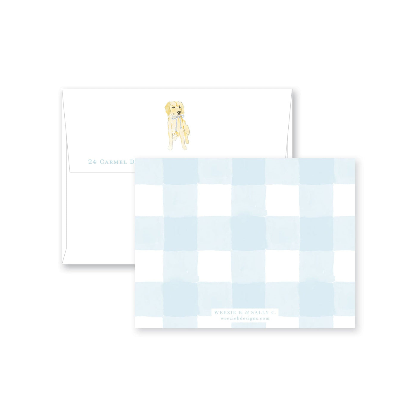 Golden in a Bow Flat Note Card