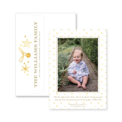 Happy Golden Days Icons Vertical Christmas Card