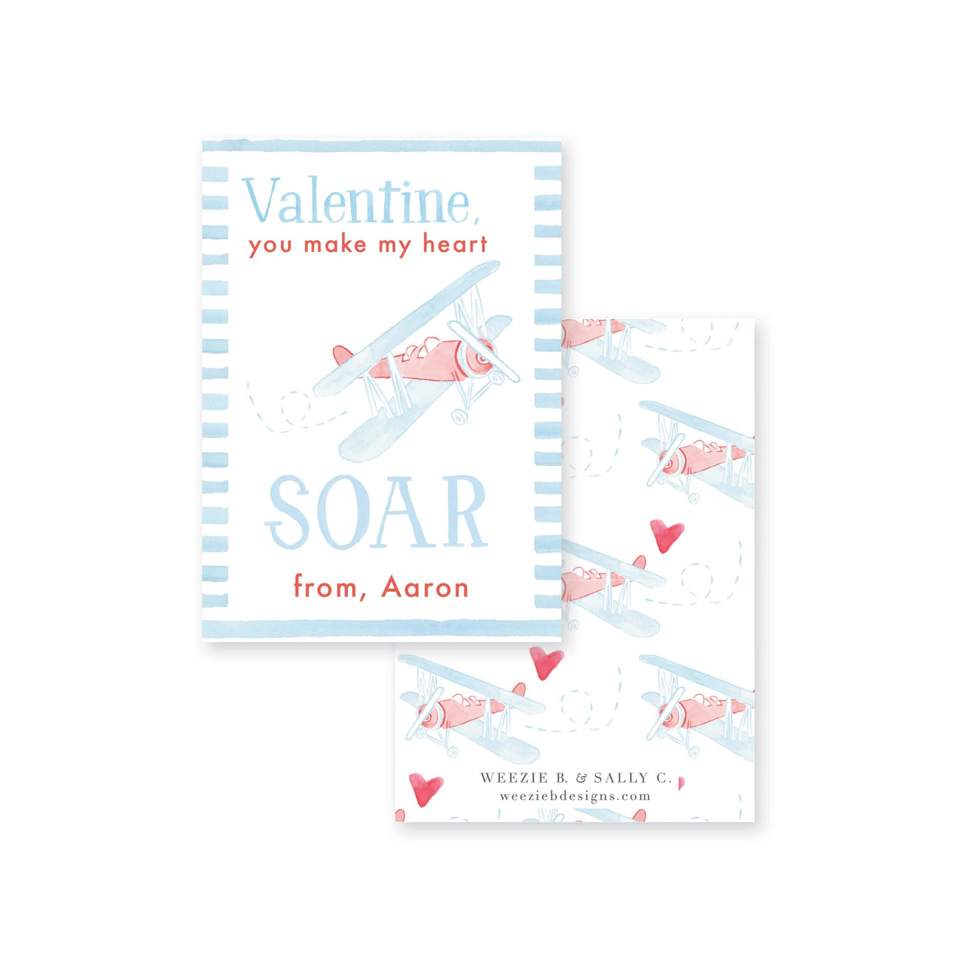 Heart Soars Biplane Valentine