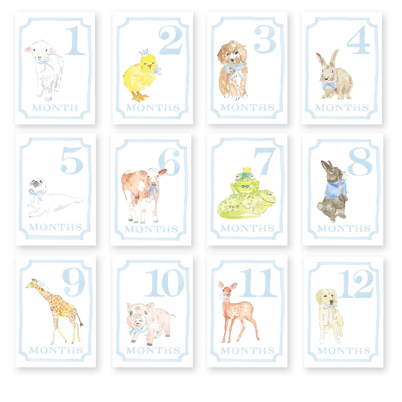 Sweet Animals Milestone Cards