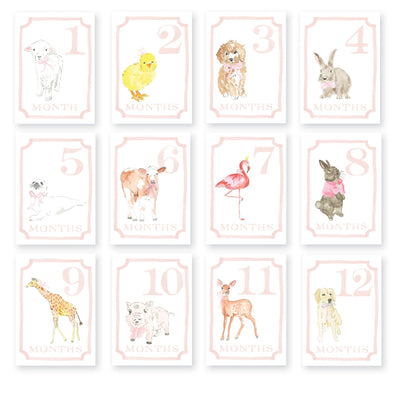 Sweet Animals Milestone Cards