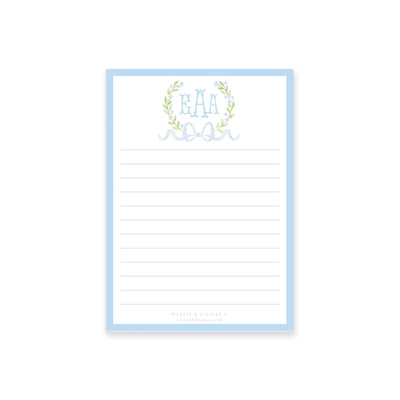 Sweet Watercolor Wreath and Bow Notepad