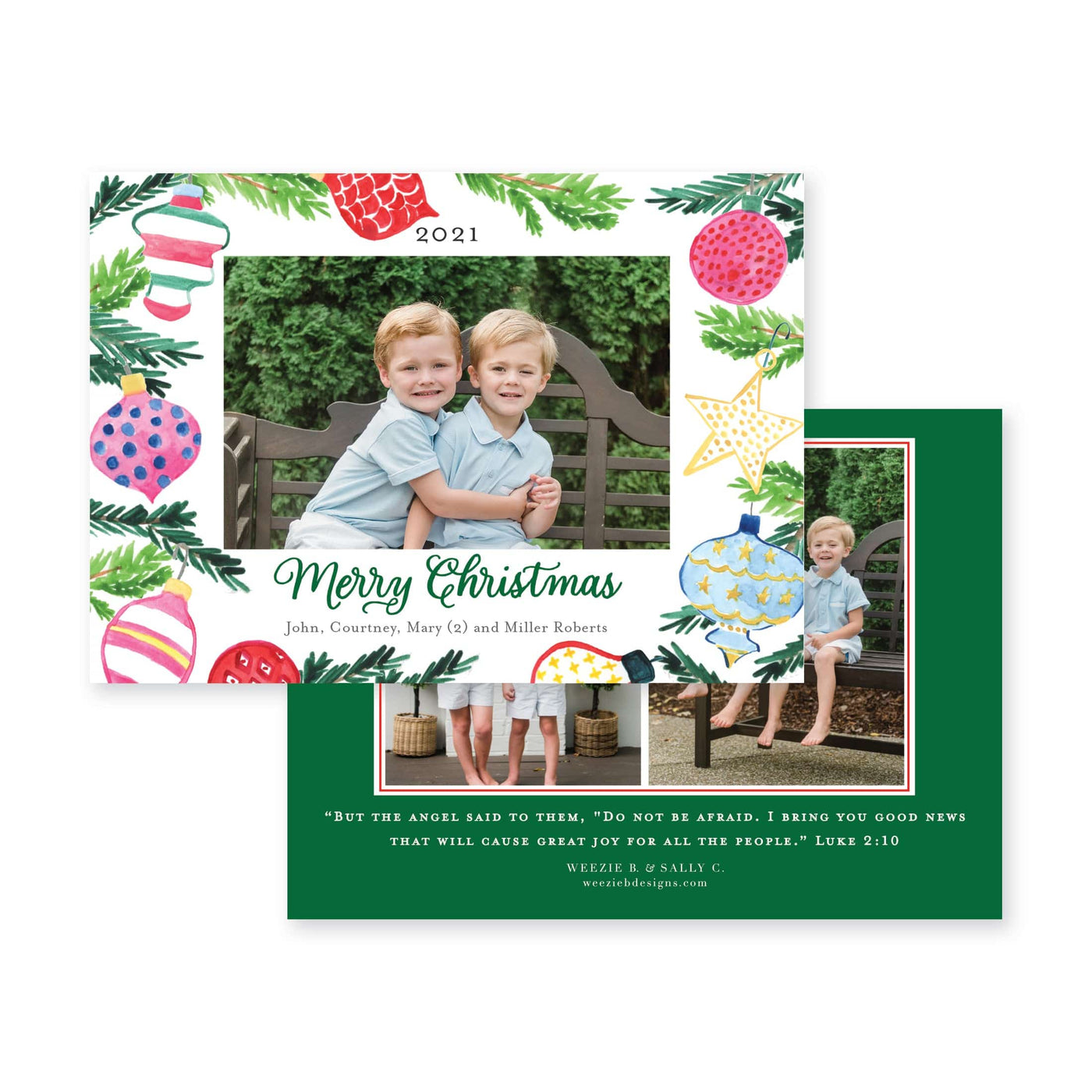 Heirloom Ornaments Horizontal Christmas Card