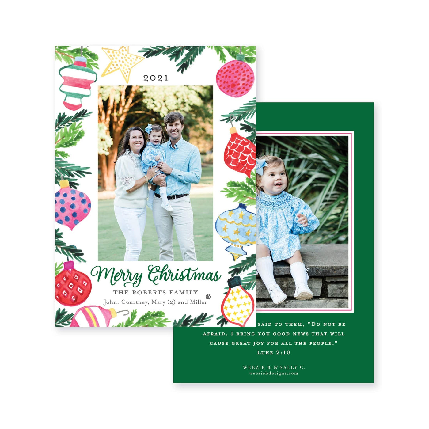 Heirloom Ornaments Vertical Christmas Card