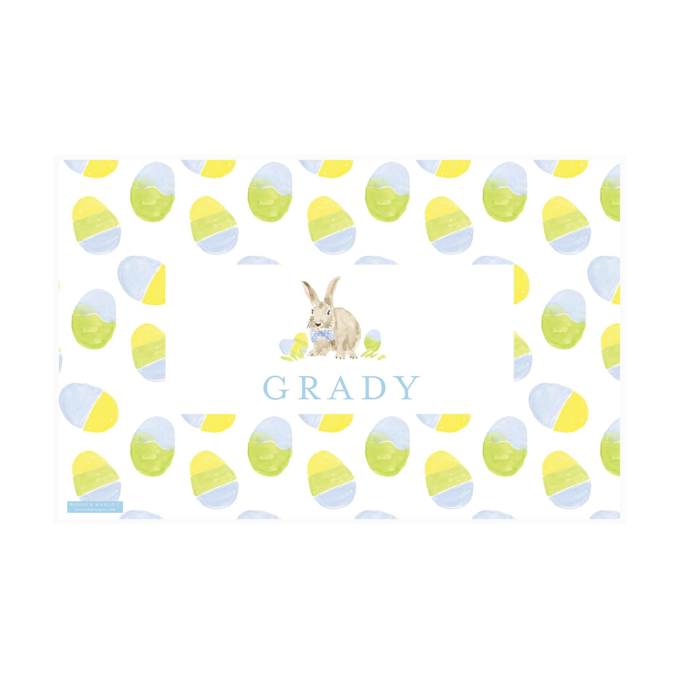 Weezie B. Designs | Dapper Easter Bunny - Stripes Placemat