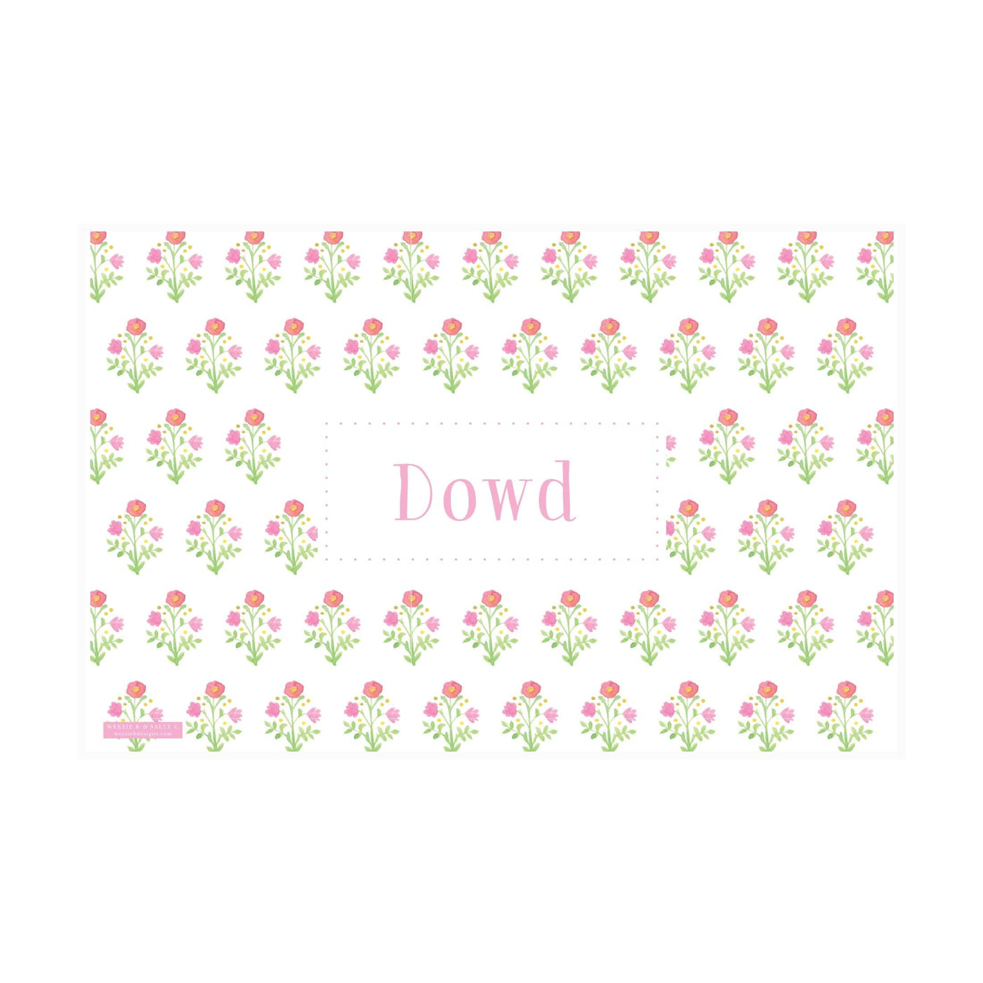 Weezie B. Designs | Place Setting Fun Placemat Back Flower Pattern