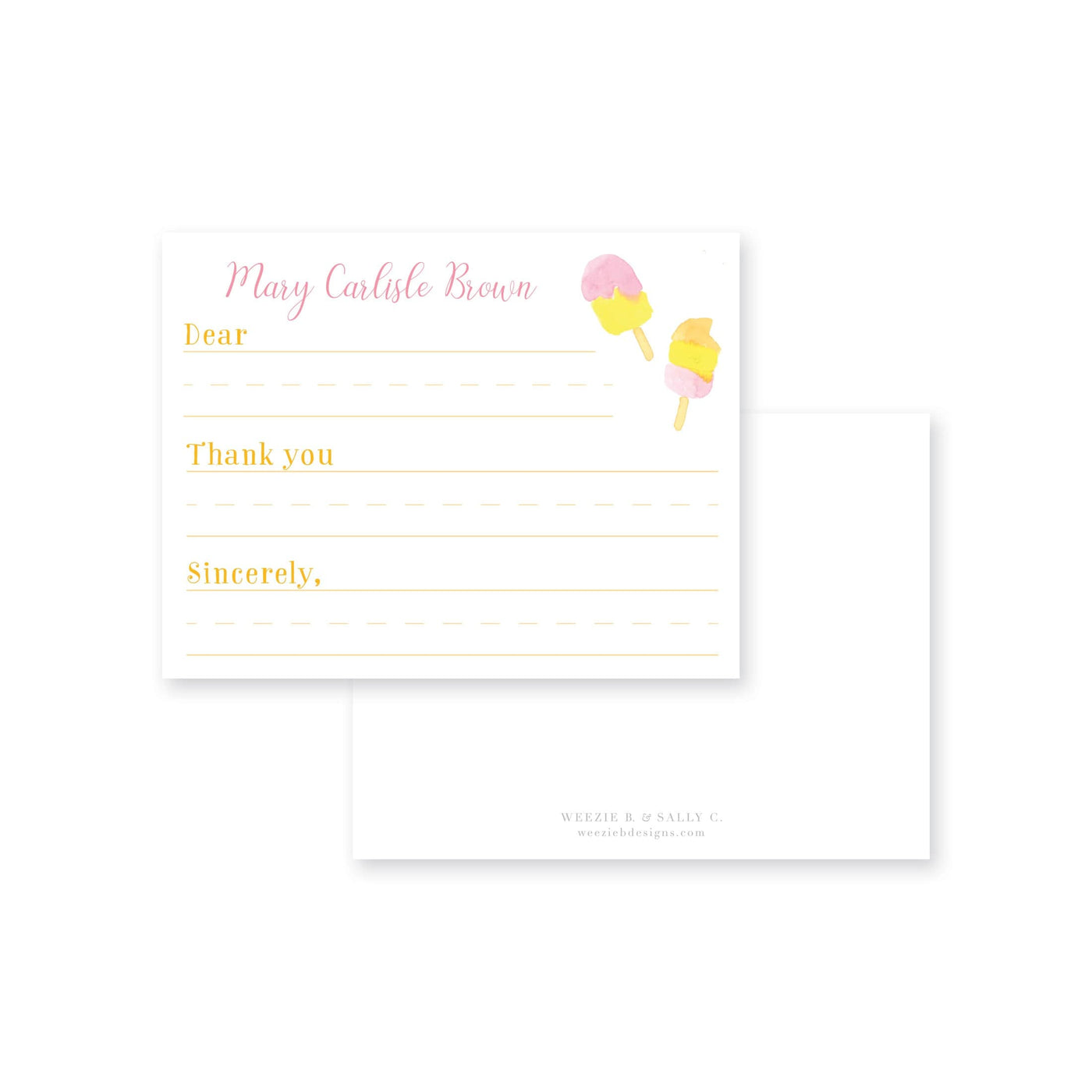 Popsicle Fill-In Flat Note Card